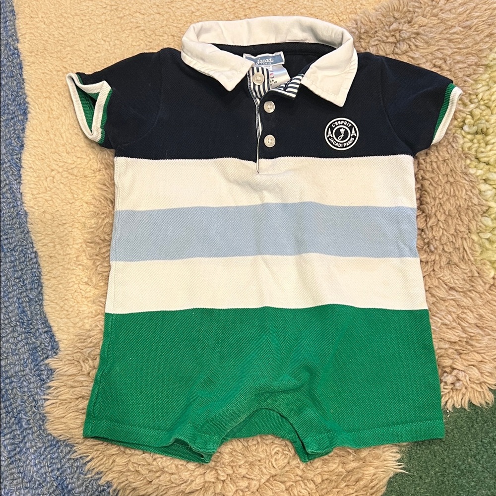Jacadi Paris Navy and White Baby Outfit
